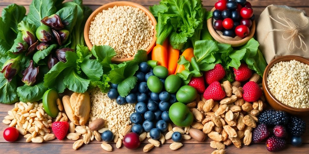 Fresh foods for maintaining healthy blood sugar levels.