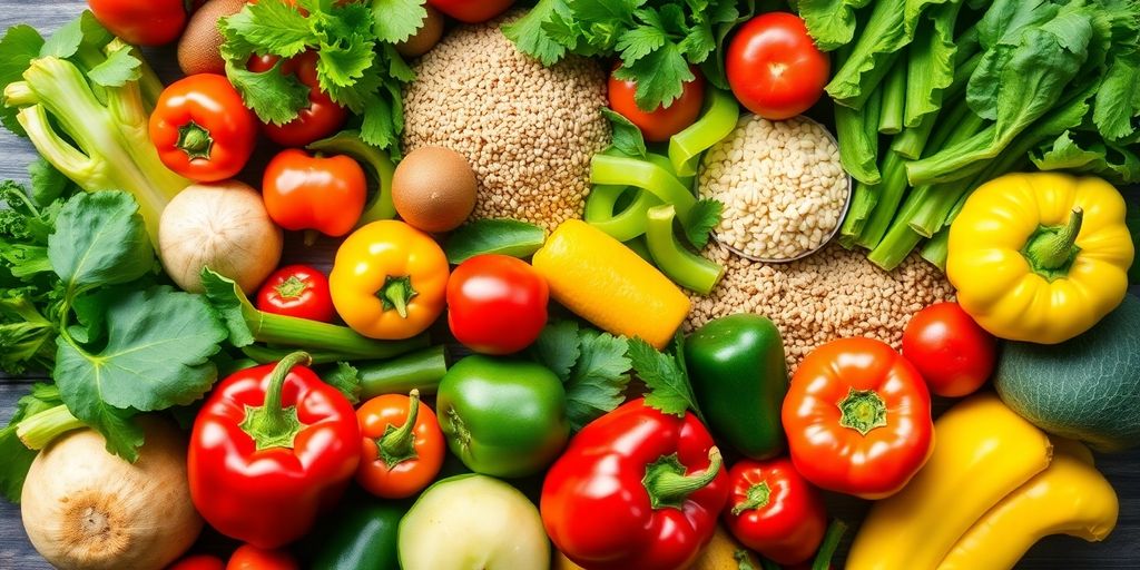 Colorful fruits and vegetables promoting Dr. Sebi's alkaline diet.