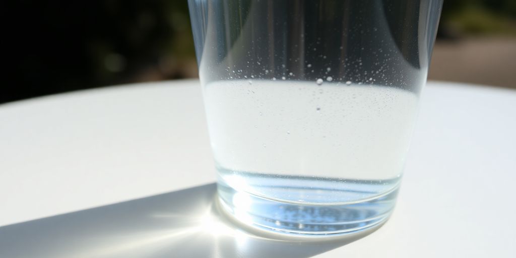 Clear water in a glass on a table
