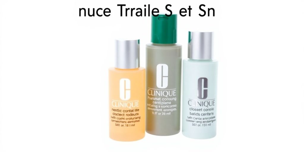 Clinique travel set with three skincare products.